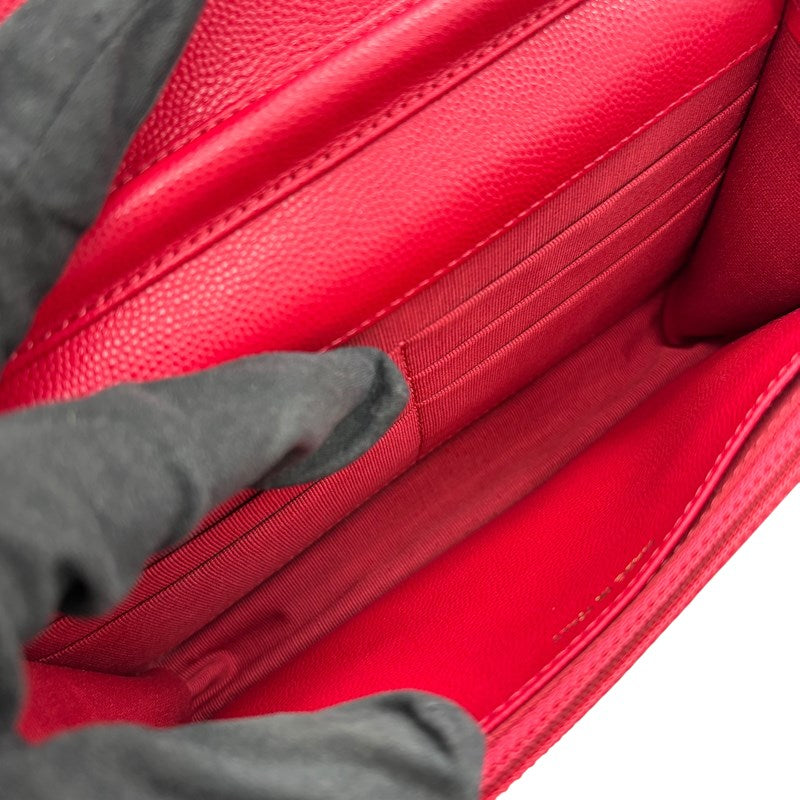 シャネル CHANEL 2.55 チェーンウォレット ホットピンク ゴールド金具 キャビアスキン レディース ショルダーバッグ