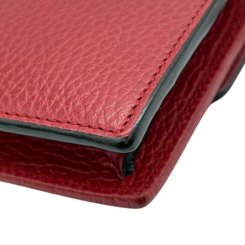 グッチ GUCCI インターロッキング Gチェーンウォレット 510314 レッド ゴールド金具 レザー レディース ショルダーバッグ