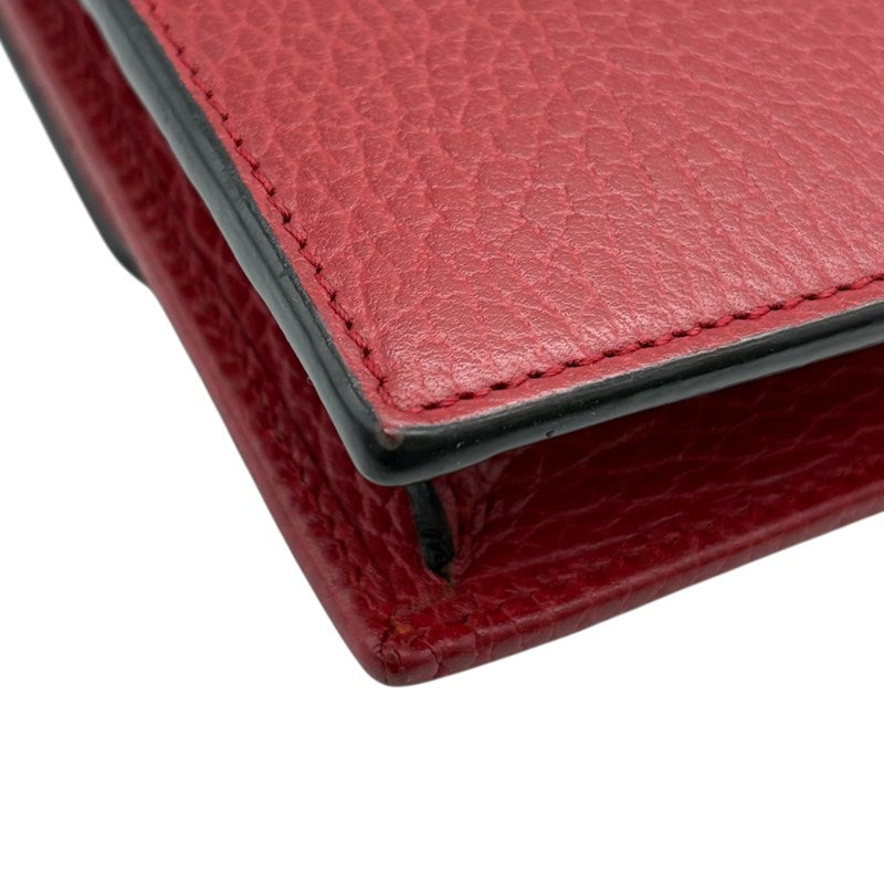 グッチ GUCCI インターロッキング Gチェーンウォレット 510314 レッド ゴールド金具 レザー レディース ショルダーバッグ