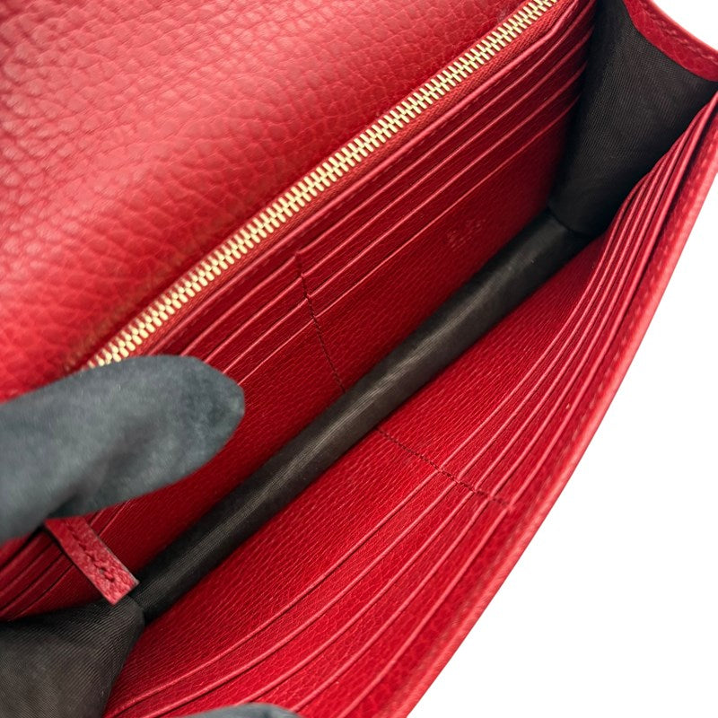 グッチ GUCCI インターロッキング Gチェーンウォレット 510314 レッド ゴールド金具 レザー レディース ショルダーバッグ