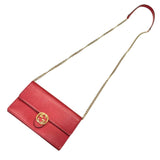 グッチ GUCCI インターロッキング Gチェーンウォレット 510314 レッド ゴールド金具 レザー レディース ショルダーバッグ