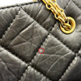 シャネル CHANEL 2.55 チェーントートバッグ ブラック ゴールド金具 エイジドカーフ レディース トートバッグ