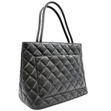 シャネル CHANEL 復刻トート ブラック シルバー金具 キャビアスキン レディース トートバッグ