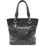 シャネル CHANEL パビリアリッツPM A34208 ブラック シルバー金具 コーティングキャンバス レディース ハンドバッグ