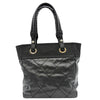 シャネル CHANEL パビリアリッツPM A34208 ブラック シルバー金具 コーティングキャンバス レディース ハンドバッグ