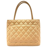シャネル CHANEL 復刻トート A01804 ベージュ ゴールド金具 キャビアスキン レディース トートバッグ