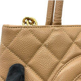 シャネル CHANEL 復刻トート A01804 ベージュ ゴールド金具 キャビアスキン レディース トートバッグ
