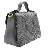 グッチ GUCCI GGマーモント ミニトップハンドルバッグ 547260 ブラック ゴールド金具 レザー レディース ハンドバッグ