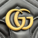 グッチ GUCCI GGマーモント ミニトップハンドルバッグ 547260 ブラック ゴールド金具 レザー レディース ハンドバッグ