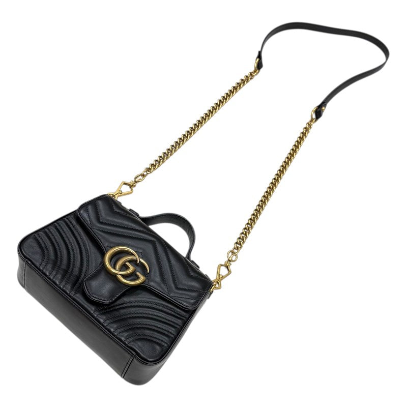 グッチ GUCCI GGマーモント ミニトップハンドルバッグ 547260 ブラック 