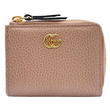 グッチ GUCCI GGマーモント ジップアラウンドウォレット 64406 ピンクベージュ レザー レディース コインケース