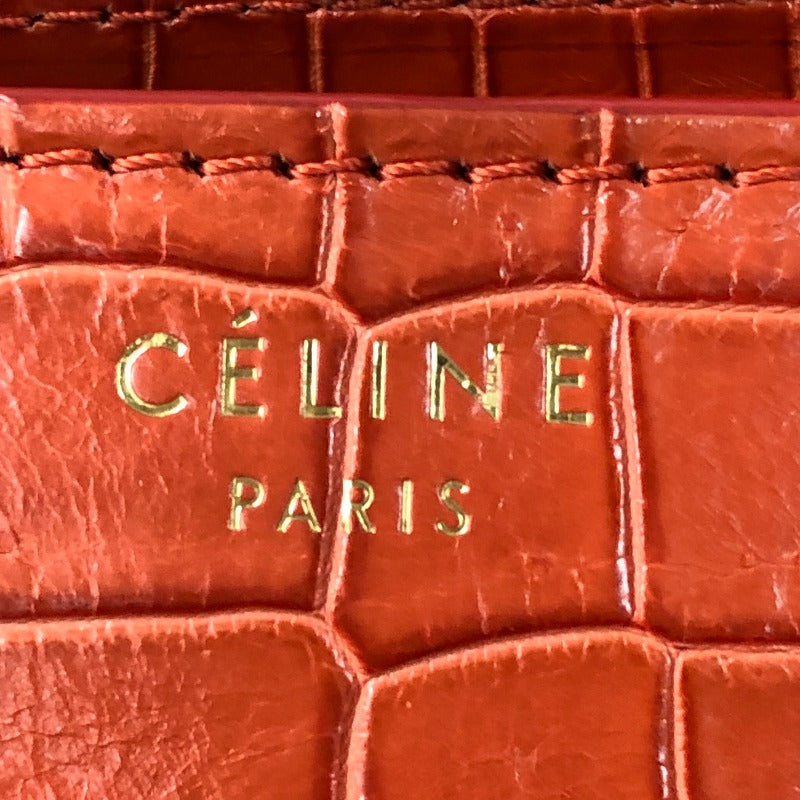 【ネット限定】セリーヌ CELINE ラゲージマイクロショッパー オレンジ  クロコ レディース ハンドバッグ
