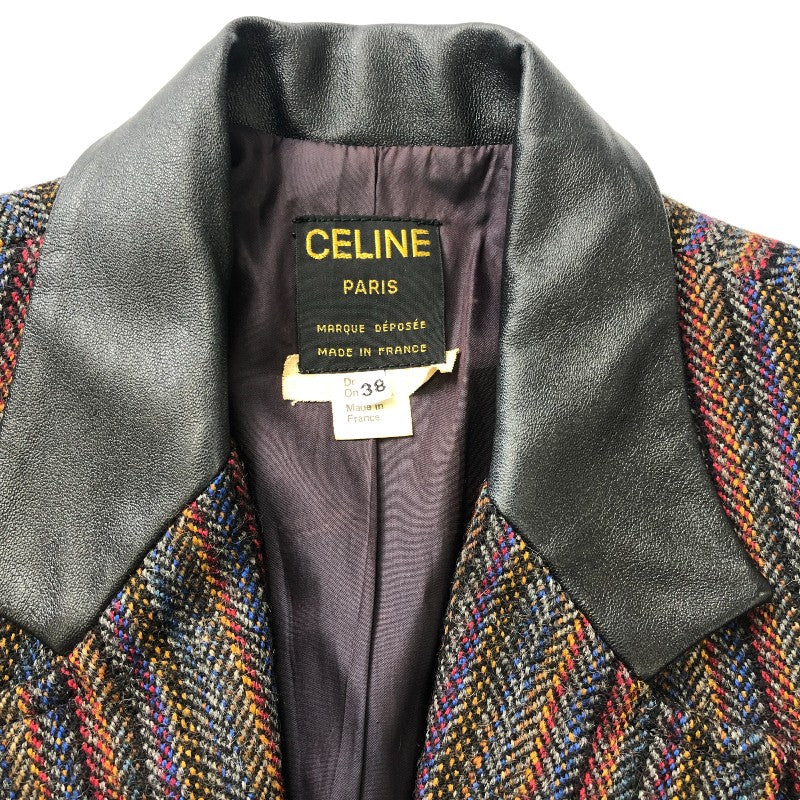 【ネット限定】セリーヌ CELINE ニットジャケット ストライプ マルチカラー ユニセックス テーラードジャケット