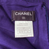 シャネル  ボーダースカート 01P P17237 ウール67％ シルク33％  パープル スカートレディース