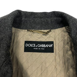 【ネット限定】ドルチェ＆ガッバーナ Dolce & Gabbana ラムスキンレザーPコート G0042L-G5T30 ブラウン×グレー ラムスキン/コットン メンズ ピーコート