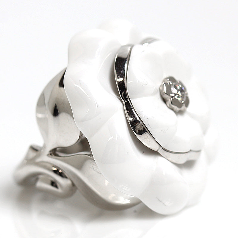シャネルリング・指輪 カメリア コレクション ダイヤモンドリング K18 ホワイトゴールド WG シルバー銀 ホワイト白シロ 40802057101