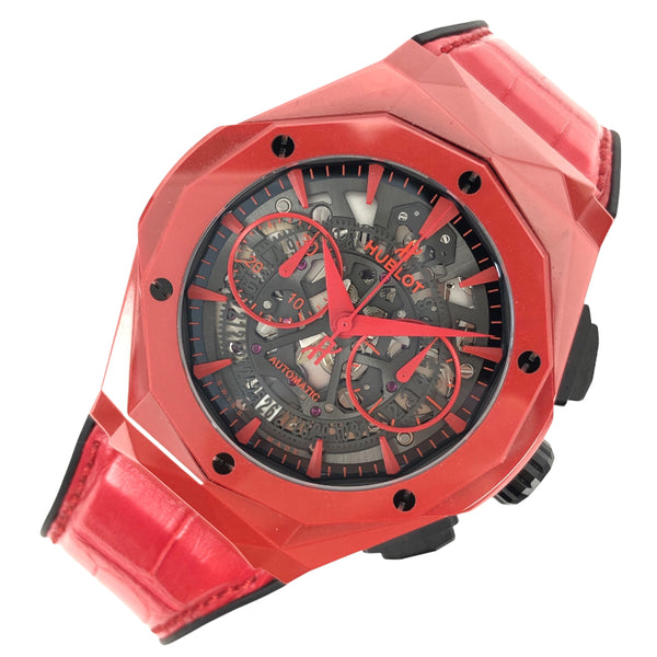 ウブロ HUBLOT アエロフュージョン クロノグラフ オーリンスキー レッドマジック  525.CF.0130.RX.ORL19 セラミック/ラバーストラップ 自動巻き メンズ 腕時計