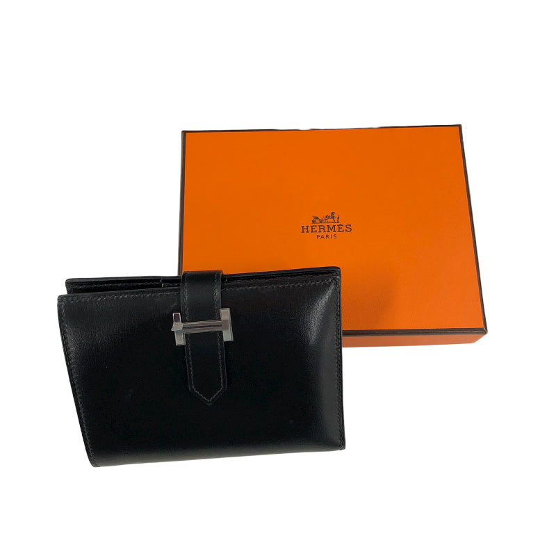 Akane♡の出品商品⭐️極美品⭐️エルメス ベアン コンパクト 折り財布 ボックスカーフ ブラウン