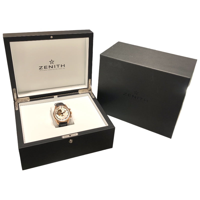 ゼニス ZENITH クロノマスターオープン 18.2160.4047/01.C713 K18PG/革ベルト 自動巻き メンズ 腕時計