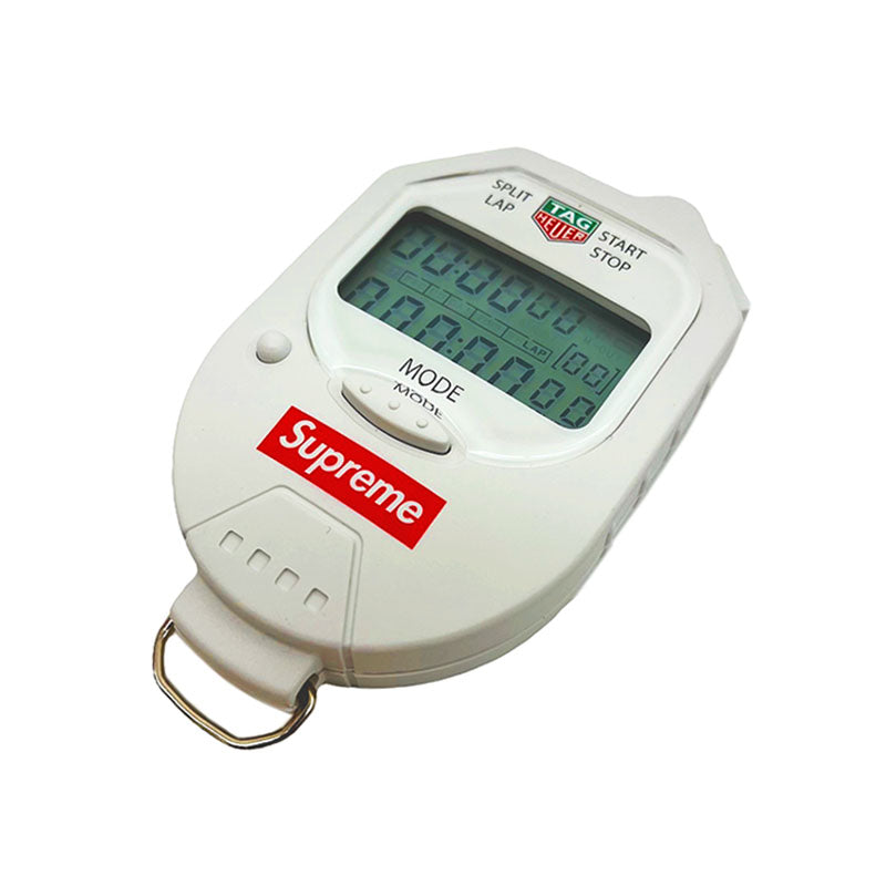 タグ・ホイヤー  × Supremeコラボ ポケットプロストップフォッチ プラスチック  ホワイト 掛時計メンズ