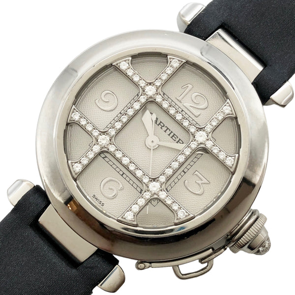 カルティエ Cartier パシャ３２　グリッドダイヤ WJ111356 K18WG 自動巻き レディース 腕時計