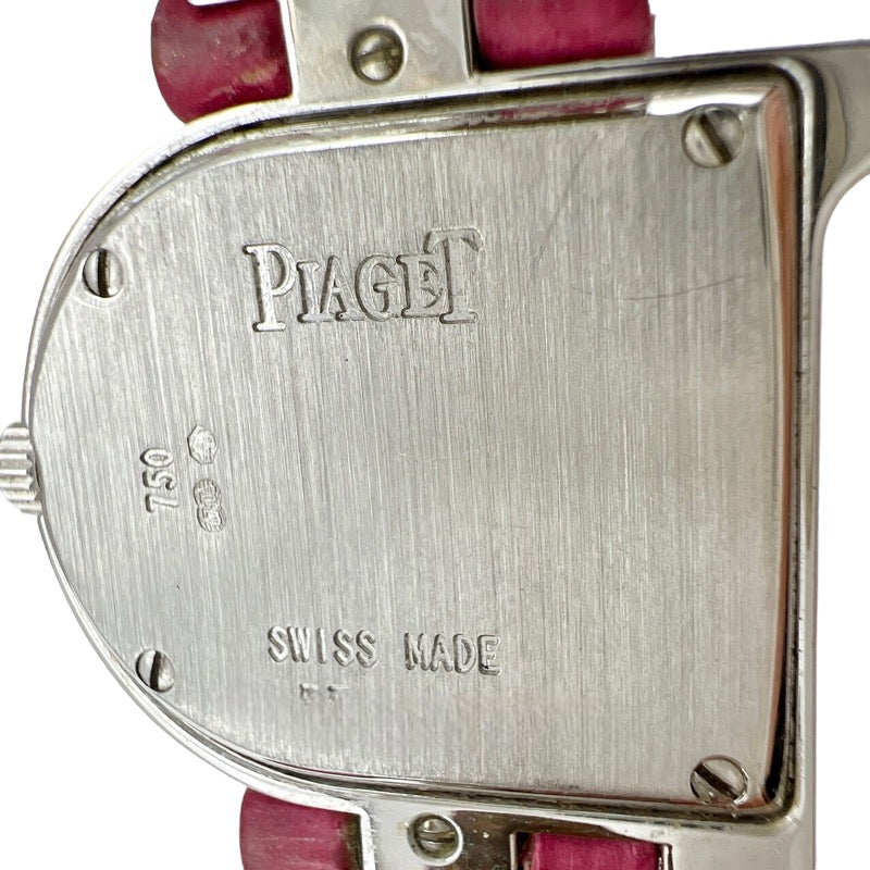 ピアジェ  Pウォッチ 5875 K18WG/革  シルバー/ピンク 腕時計レディース