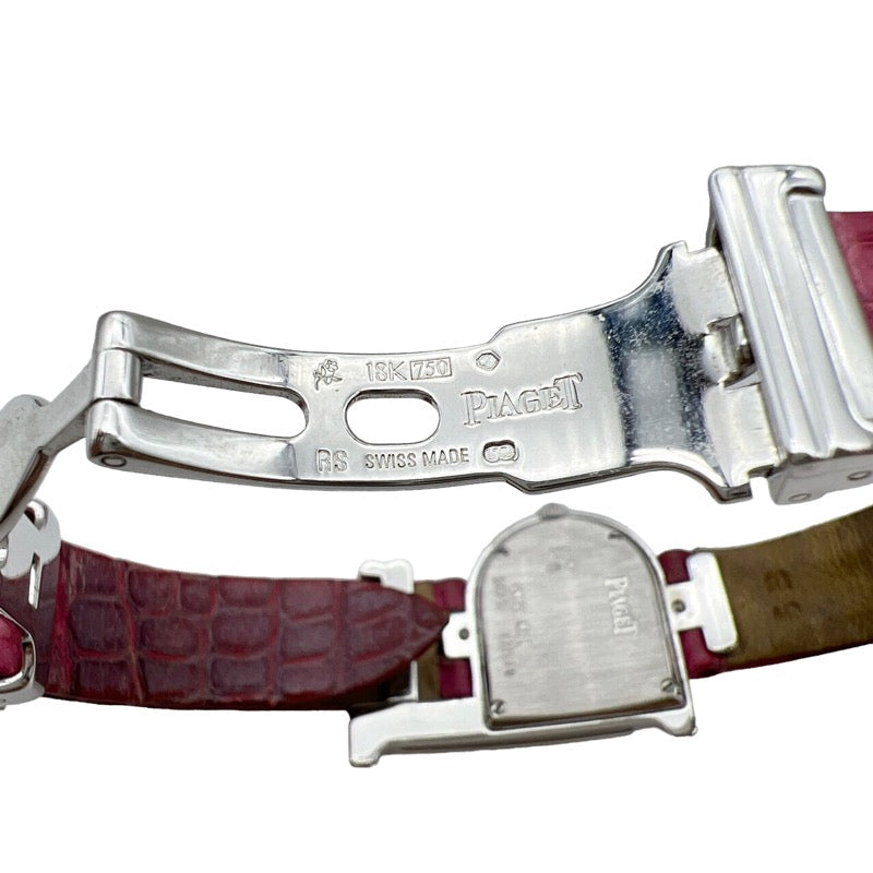 ピアジェ  Pウォッチ 5875 K18WG/革  シルバー/ピンク 腕時計レディース
