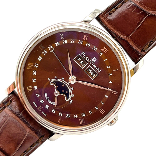 ブランパン BLANCPAIN ヴィルレ ムーンフェイズ 6263-1546-55B ブラウン K18ホワイトゴールド 自動巻き メンズ 腕時計