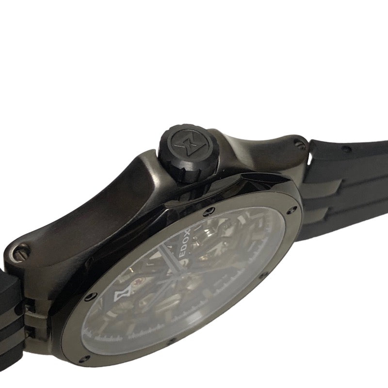 エドックス EDOX DELFIN MECANO デルフィン メカノ 85303-357GN-NGN ブラック×シルバー ステンレススチール 316LステンレススティールグレーPVD加工 自動巻き メンズ 腕時計