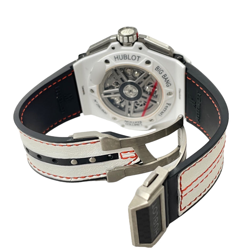 ウブロ HUBLOT ビッグバン フェラーリ ホワイトセラミック 500本限定 401.HQ.0121.VR セラミック・カーボン 自動巻き メンズ 腕時計