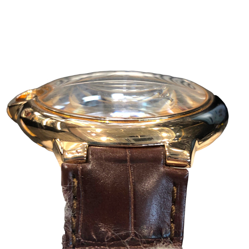 カルティエ Cartier バロンブルーLM W6900651 ベージュ K18ピンクゴールド 750PG/クロコダイルレザー 自動巻き メンズ 腕時計
