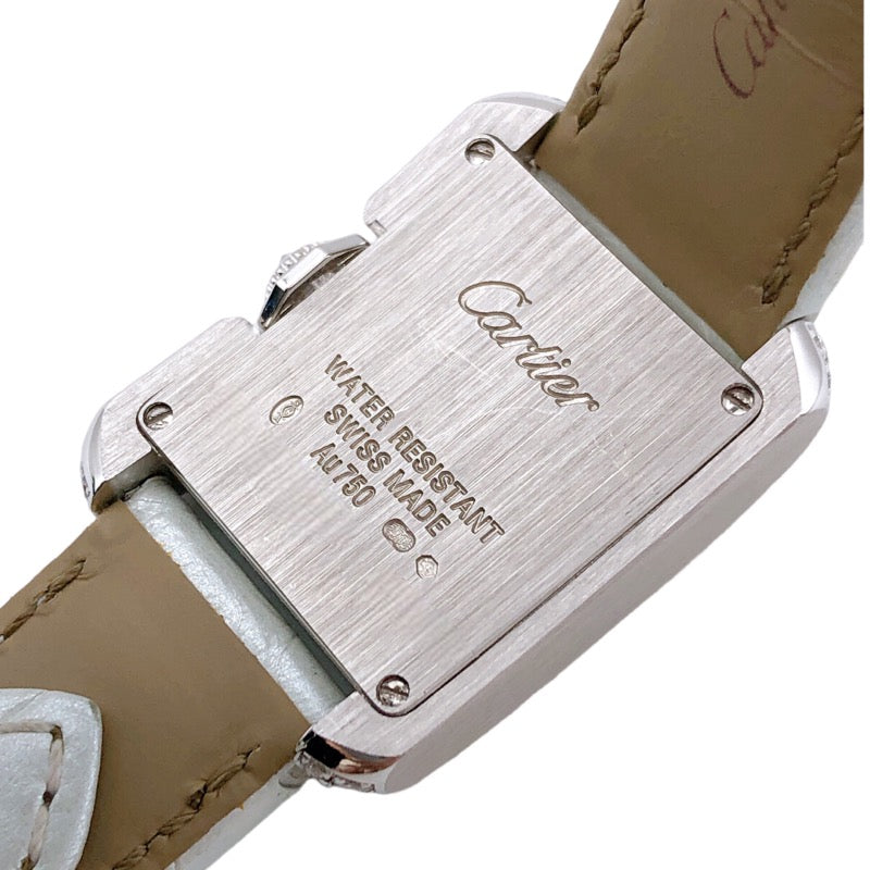 カルティエ Cartier タンクアングレーズSM WT100015 K18ホワイトゴールド クオーツ レディース 腕時計