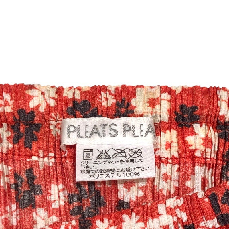 プリーツプリーズ PLEATS PLEASE ISSEY MIYAKE 花柄プリーツスカート PP22-JG878 レッド レディース スカート