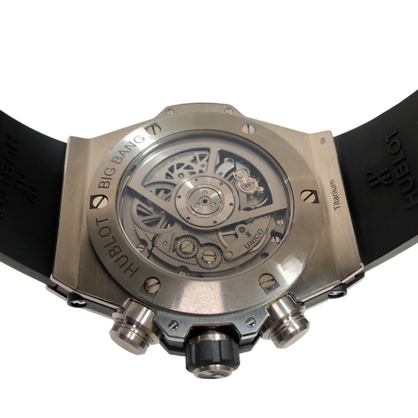 ウブロ HUBLOT ビッグバン　ウニコ　チタニウム 411.NX.1170.RX グレー チタン ラバーベルト メンズ 腕時計