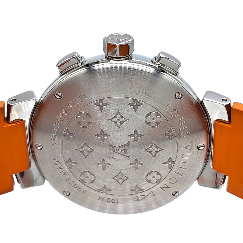 ルイ・ヴィトン LOUIS VUITTON タンブール ラブリーカップ クロノグラフ ホワイトシェル Q11BA SS/ラバーベルト メンズ 腕時計