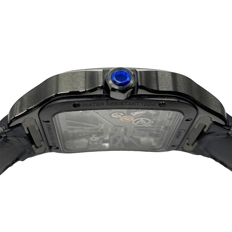 カルティエ Cartier サントスドゥカルティエLM スケルトン  WHSA0009 スケルトン SS(ADLC加工)/純正尾錠・純正ベルト 手巻き メンズ 腕時計