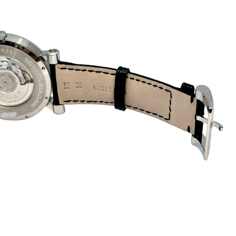 BVLGARI メンズ腕時計 ソティリオ ブルガリ シースルーバック SB42SDR シルバー文字盤 自動巻き