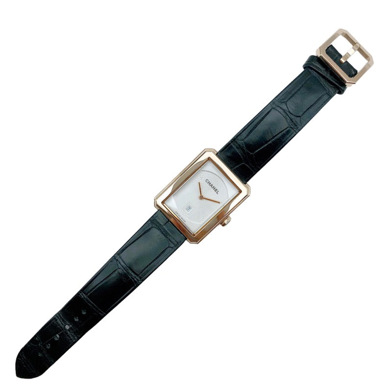 シャネル  ボーイフレンド H4313 K18ピンクゴールド ベルト：アリゲーター  腕時計レディース