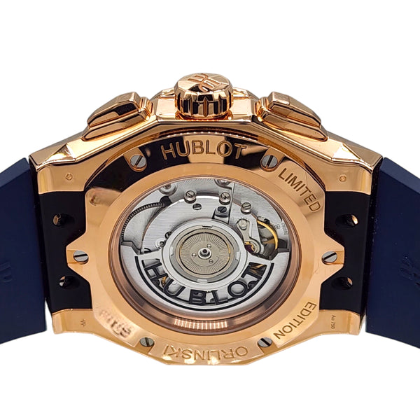 ウブロ HUBLOT アエロ・フュージョン クロノグラフ オーリンスキー キングゴールド ブルー 525.OX.5180.RX.ORL21 K18PG 自動巻き メンズ 腕時計