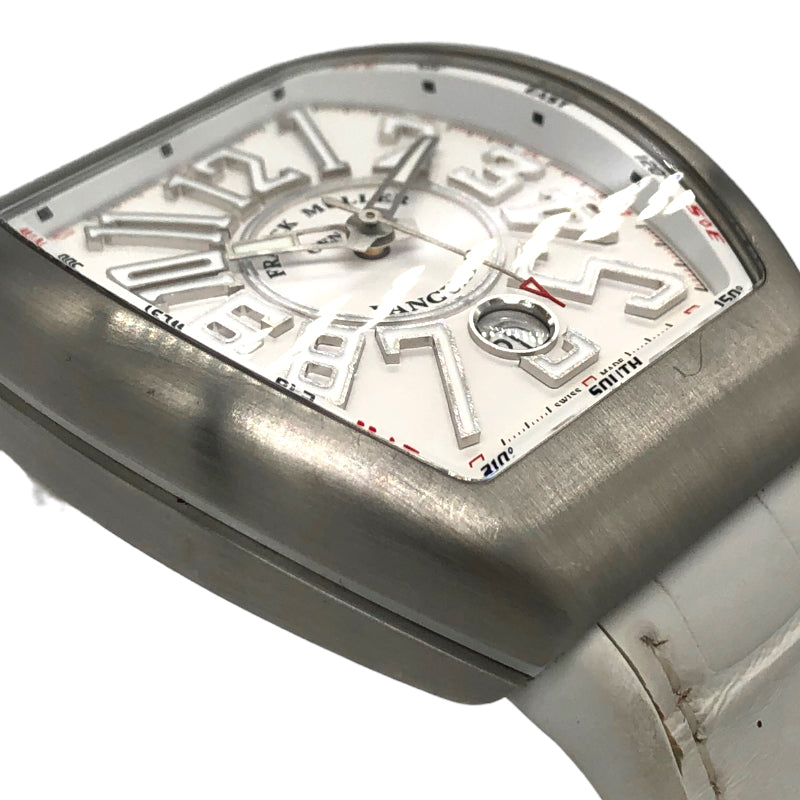 フランク・ミュラー FRANCK MULLER ヴァンガード デイト V45SCDTACBRBC SS/ラバーベルト・表面クロコレザー 自動巻き  メンズ 腕時計