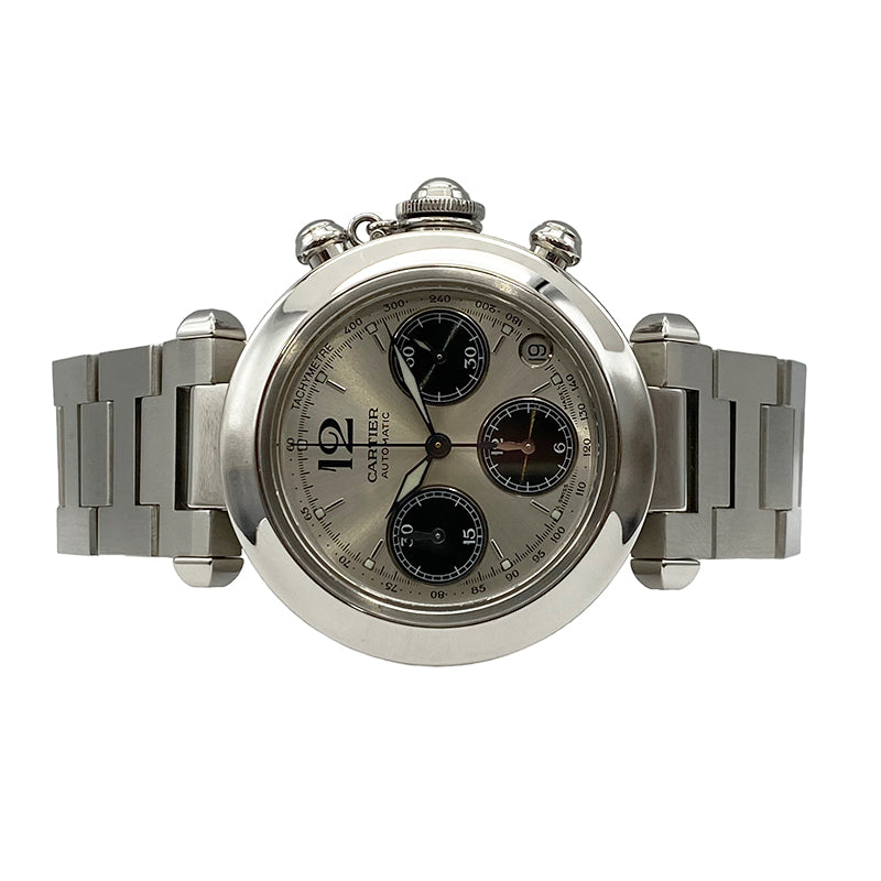 カルティエ Cartier パシャC クロノグラフ W31048M7 SS 自動巻き メンズ 腕時計