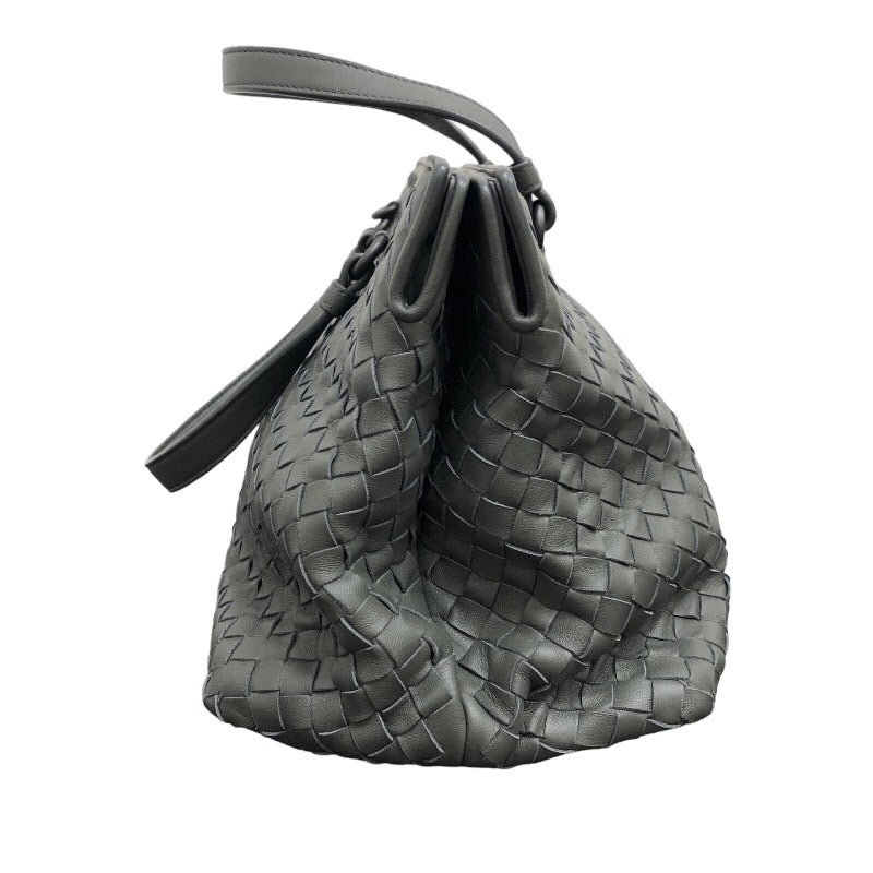 ボッテガ・ヴェネタ BOTTEGA VENETA イントレチャート２WAYバッグ グレー レザー レディース ショルダーバッグ