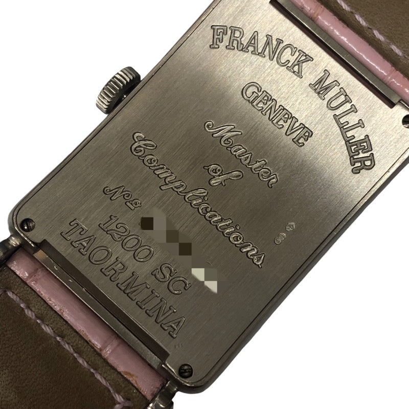 フランク・ミュラー FRANCK MULLER ロングアイランド タオルミナ 1200SC ピンク K18ホワイトゴールド K18WG 自動巻き レディース 腕時計