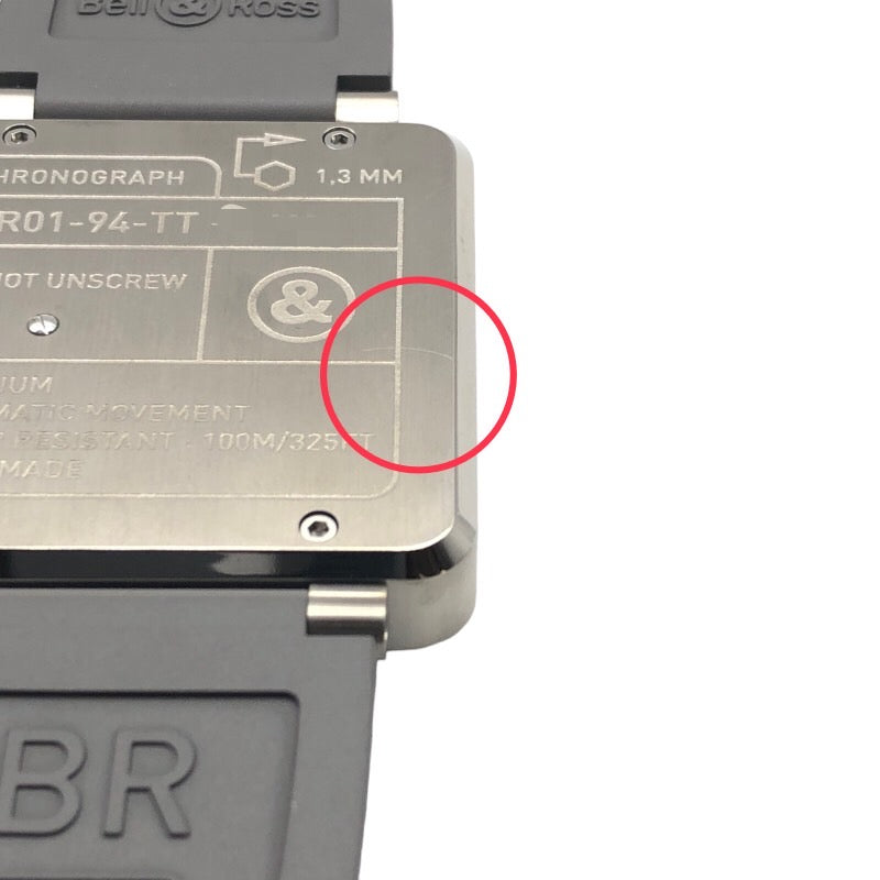 ベル＆ロス Bell & Ross プロ　チタニウム BR01-94-TT チタン ベルト：ラバー 自動巻き メンズ 腕時計