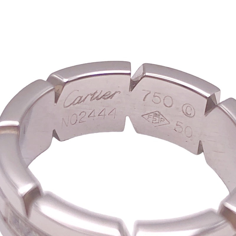 カルティエ タンクフランセーズ　ハーフダイヤリング B4060150 K18ホワイトゴールド ダイヤモンド リング・指輪レディース