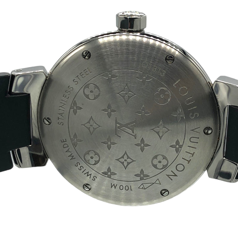 ルイ・ヴィトン LOUIS VUITTON タンブール ホログラム Q1313 SS/ラバーベルト クオーツ レディース 腕時計
