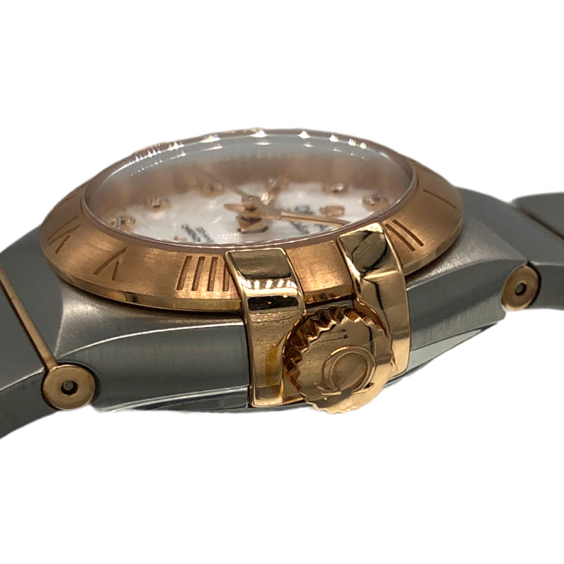 オメガ OMEGA コンステレーション ブラッシュ マザーオブパール 11Pダイヤモンド 123.20.27.55.001 シルバー×ゴールド K18PG/SS 自動巻き レディース 腕時計