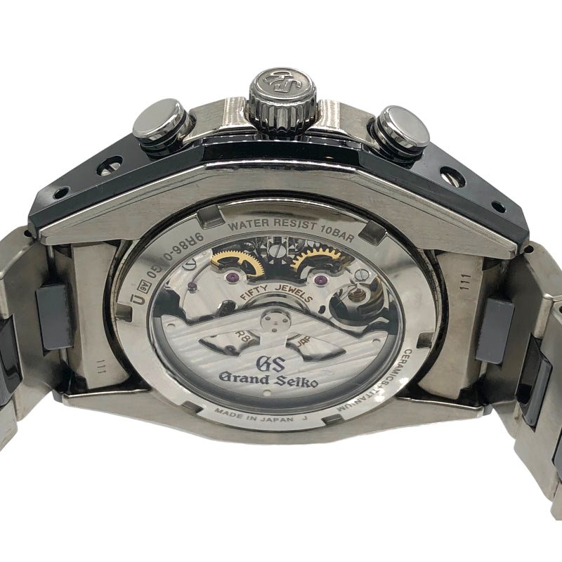 セイコー SEIKO マスターショップ専用モデル ブラックセラミックスコレクション スプリングドライブ クロノグラフ GMT SBGC223 ブラック セラミックス/ブライトチタン 自動巻き メンズ 腕時計