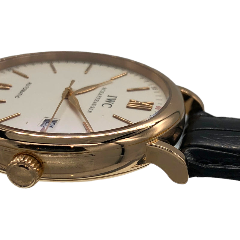 【116034】IWC インターナショナルウォッチカンパニー  IW356504 ポートフィノ シルバーダイヤル PG/レザー（クロコ） 自動巻き 保証書 当店オリジナルボックス 腕時計 時計 WATCH メンズ 男性 男 紳士