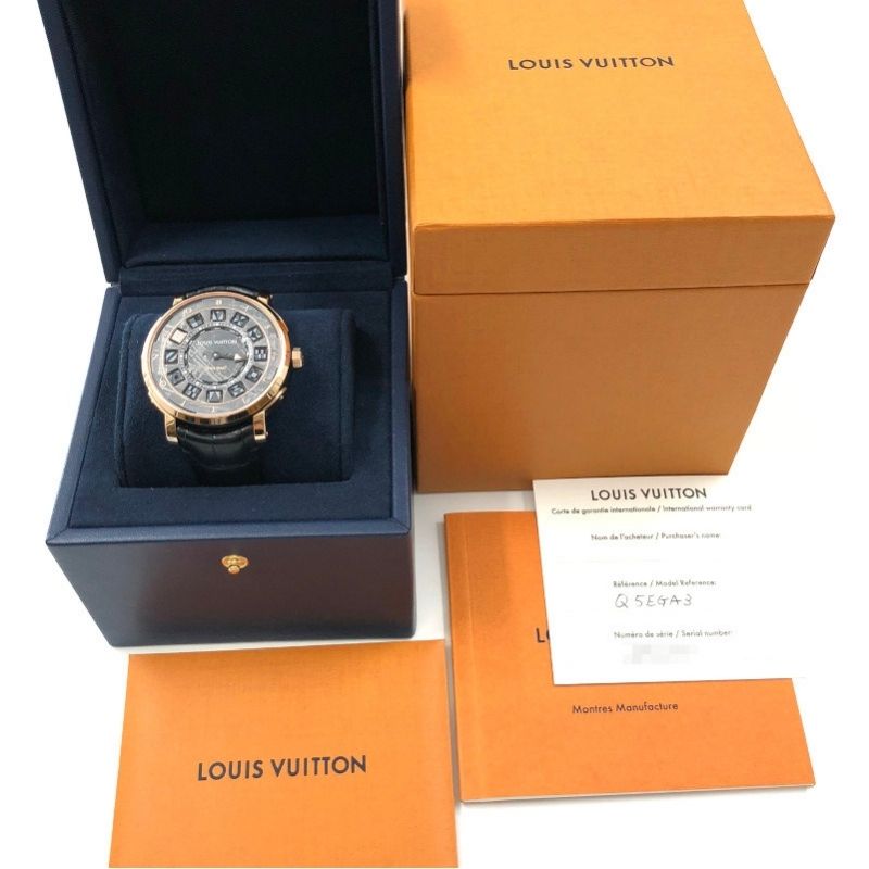 ルイ・ヴィトン LOUIS VUITTON エスカル スピンタイム オトマティック メテオライト 5EGA3 K18PG 自動巻き メンズ 腕時計